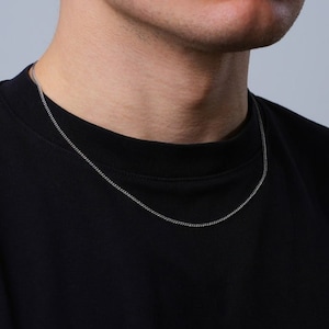 2mm Silver Connell Chain, Mens Silver Chain, Thin Silver Chain Men, Chain With Initial Pendant Necklace, Gifts For Men - By Twistedpendant