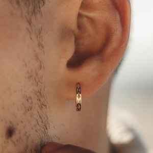 Mens Hoop Earrings - Gold Huggie Earrings For Men - Mens Earrings 12mm Gold Hoops - Mens Jewelry Gifts - Gifts for Men By Twistedpendant