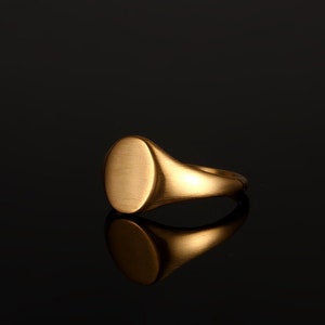 Mens Ring - Gold Signet Ring Men - Gold Matte Ring - Gold Pinky Rings for Men - Gold Signet Ring Men - Mens Jewellery UK - By Twistedpendant