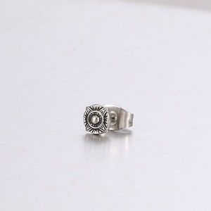 Mens Stud Earrings, Mens 6mm Silver Compass Stud Earring - Stainless Steel Earrings For Men - Mens Jewelry - Gold Stud Earring Gifts UK