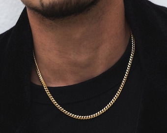 Thick 23K Gold Chain - Gold Cuban Link Chain - Mens Gold Chains - Christmas Gifts For Men - Mens Necklace in Gold 20" / 22" Mens Chain