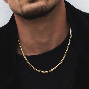 Thick 23K Gold Chain - Gold Cuban Link Chain - Mens Gold Chains - Christmas Gifts For Men - Mens Necklace in Gold 20&quot; / 22&quot; Mens Chain