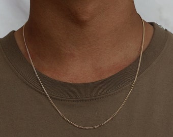 2mm 18K Gold Chain Necklace, Mens Gold Connell Curb Chain, Gold Chains By  Twistedpendant