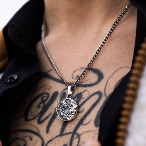 Dragon & Tiger Necklace For Men, Mens Necklace, Ying Yang Pendant Necklace, Silver Pendant Men, Mens Jewellery UK Gifts - By twistedpendant