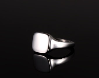 Mens Ring - Square Silver Signet Ring - Mens Pinky Rings - Signet Ring Men - Steel Ring - Rings For Men - Mens Jewelry - By Twistedpendant