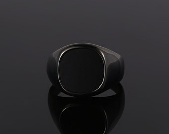 Anillo de hombre negro ónix sello anillo hombres - anillo de ónix hombres - anillo de sello negro hombres - anillo de sello de hombre - anillos negros para los hombres - anillo meñique hombre