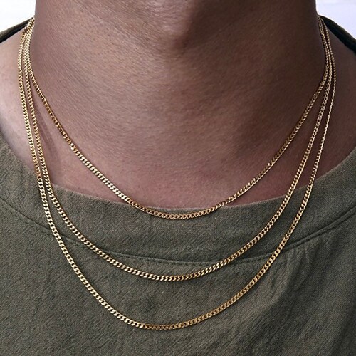 18k Gold Chain Necklace Chain Mens 