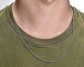 1.5mm Silver Chain Necklace, Mens Silver Curb Chain, Silver Chains, Mens Jewellery, Thin Silver Necklace Chain - By Twistedpendant