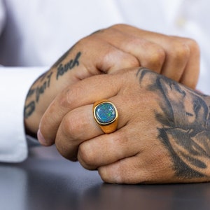 Mens Ring - 18K Gold Plated Ring - Signet Ring Men - Gold Signet Ring - Gold Rings for Men - Mens Gold Ring - Mens Pinky Ring - Mens Jewelry