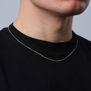 1,5 mm zilveren Cubaanse ketting, herenketting, dunne zilveren herenketting - eerste herenketting herenketting, herenkettingen - herencadeaus - door Twistedpendant