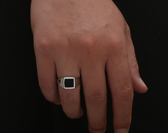 奈美 imaiOG JAW LESS&THUG RING JIANGXIN Black Onyx Diamond CZ Ring for Men Women White Gold