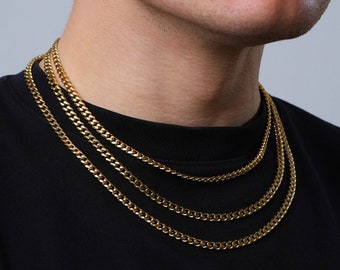 5mm Gold Cuban Link Chain - Thick Gold Chain Necklace For Men - 18" / 20" / 22" / 24" Mens Gold Chain - Mens Necklace By Twistedpendant