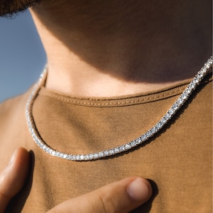 Mens tennis necklace gold hot sale