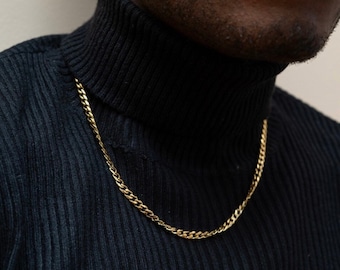 Collana con catena in oro 18 carati da 5 mm, catena a maglie in oro da uomo, catene in oro - Collana con catena in oro da uomo, gioielli da uomo - Di Twistedpendant