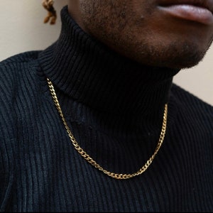 5mm 18K Gold Chain Necklace, Mens Gold Curb Chain, Gold Chains - Gold Chain Necklace For Men, Mens Jewelry - By Twistedpendant