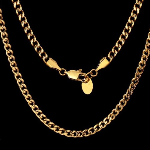 18k Gold Mens Necklace Chain Choker 
