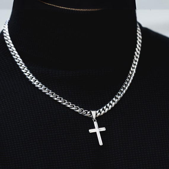 Thick chain cross necklace clearance