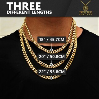 Esrael Catena Cubana Uomo - Argento 925 Placcato Oro 18K - Spessore 3mm O 5mm - Collana Resistente Che Non Sbiadisce
