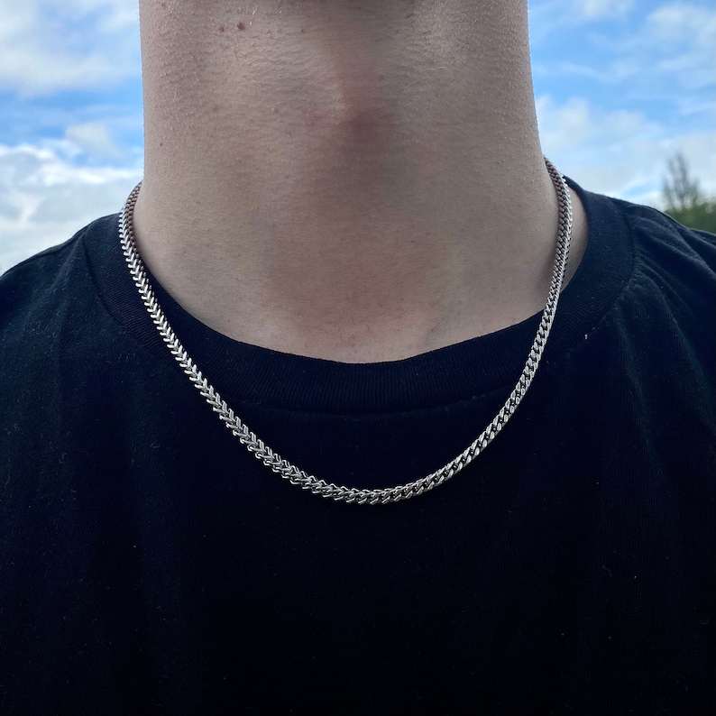 18K Gold Franco Chain Necklace 4MM Franco Chain Mens Gold Etsy