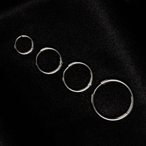 Mens Earrings, Mens Silver Earrings - Small Hoop Earrings, 12mm Hoop Earrings For Men, Minimalist Hoop Earrings 12MM / 16MM / 18MM / 25MM