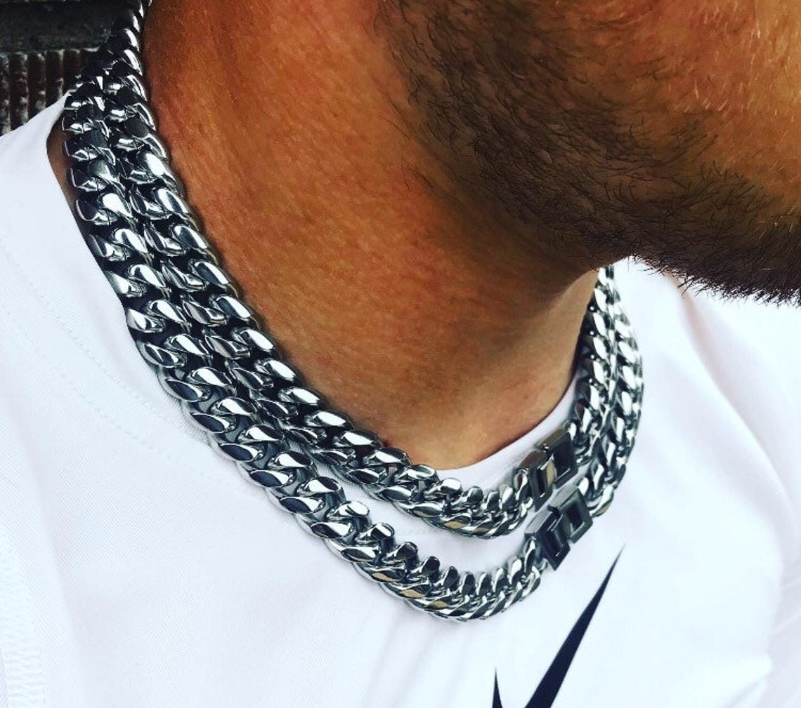 Chaîne Cubaine En Argent Et Diamant Moissanite Pour Hommes (Côte D'Ivo