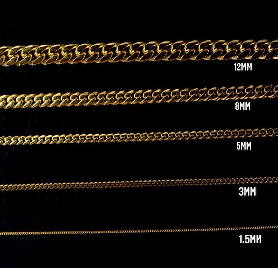 CUBAN CHAIN NECKLACE THIN GOLD CUBAN CHAIN NECKLACE THIN GOLD
