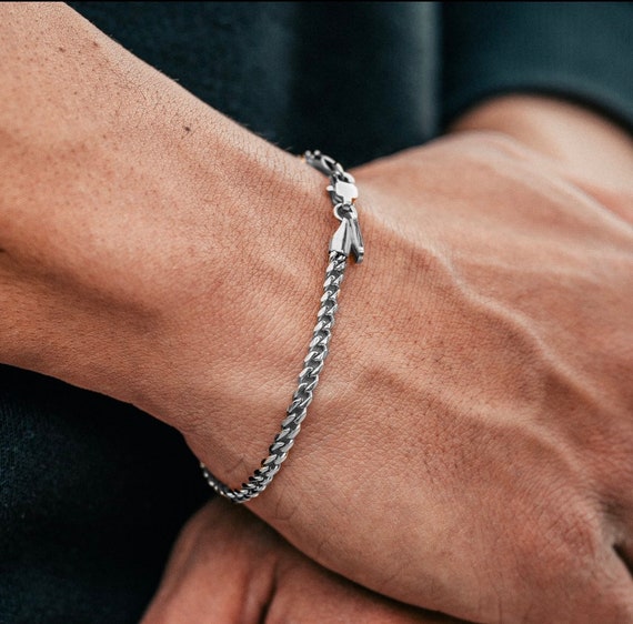 Men's Silver Rope Bracelet (5mm) - Silver Bracelet For Men | Twistedpendant