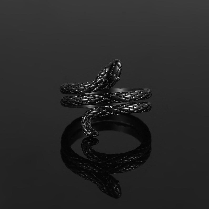 Mens Ring Thin Gold Snake Ring Men 18K Gold Mens Snake Etsy UK