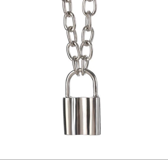 Padlock Necklace Choker Layering Chain 
