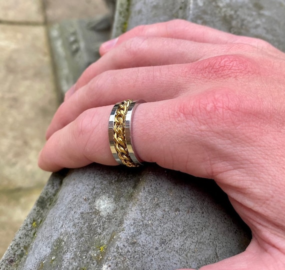 Men's Black Stainless Steel Christian Spinner Ring with Lord's Prayer | Mens  stainless steel rings, Spinner rings, Stainless steel rings