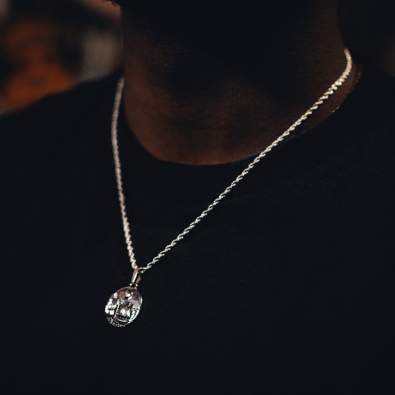 シルバーサンチェーンペンダント - メンズシルバーネックレス - サン