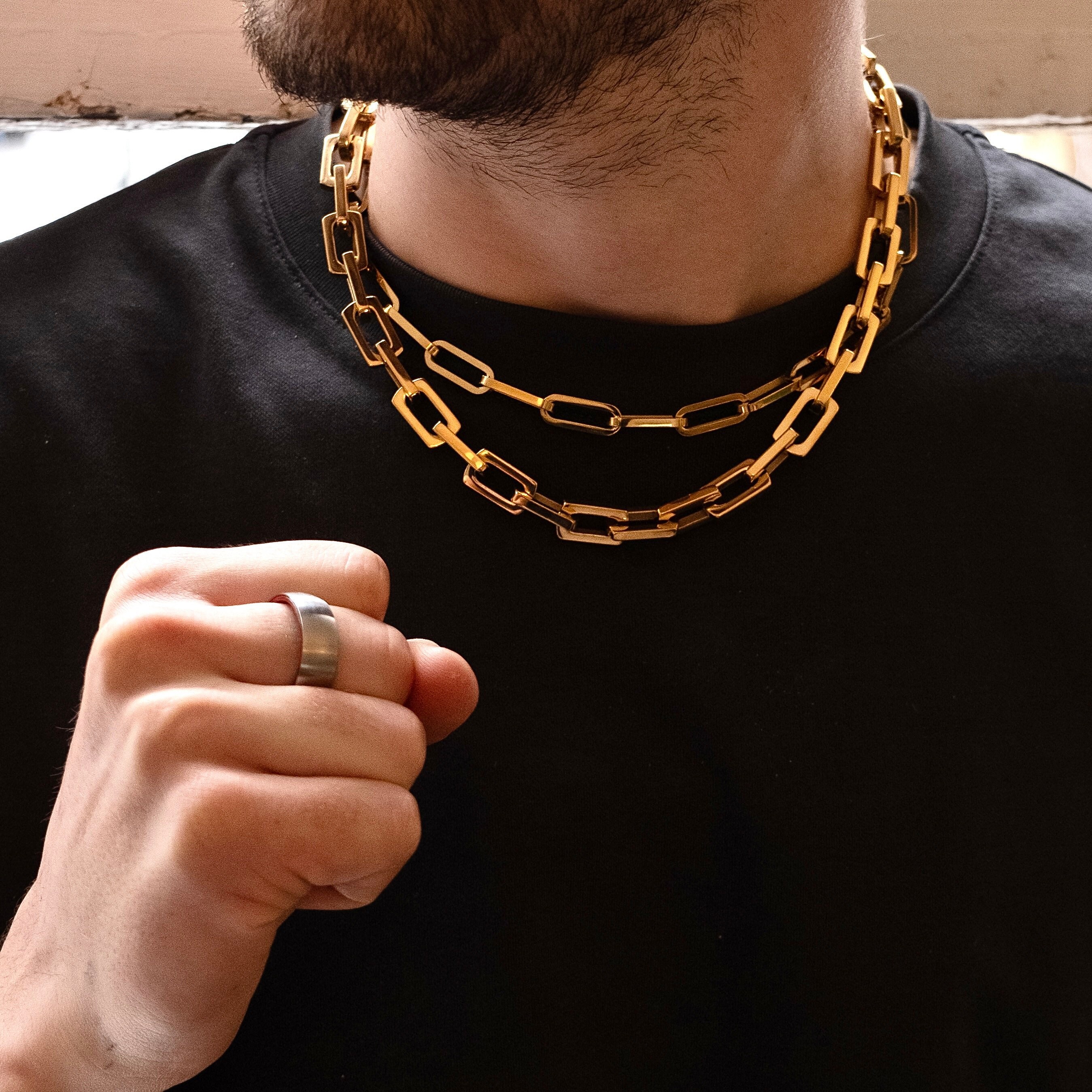 Como Saber Si Mi Ip Esta Siendo Rastreada Collar de cadena de oro para hombre de cierre de tornillo - Etsy México