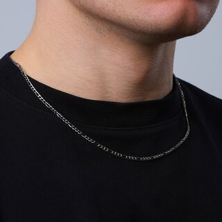 Collana NKlaus In Argento 925 – Catena Figaro A Cordoncino Larghezza 1,6mm, Lunghezza 40cm – Gioiello Da Donna Con Marchio Di Garanzia