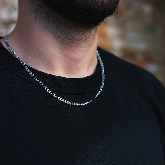 Mens Silver Cuban Link Chain (4MM) - Mens Necklace By Twistedpendant