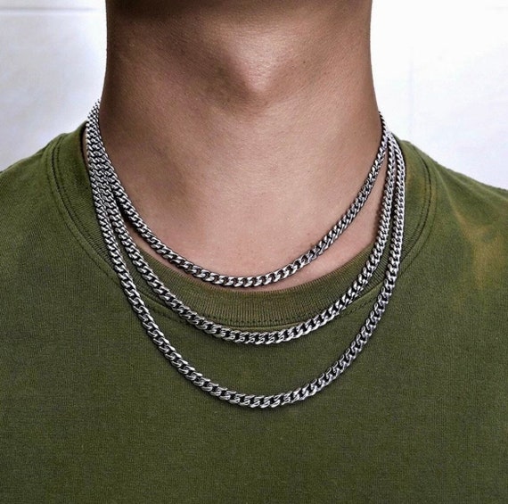 8mm Gold Men's Clip Cable Link Necklace Chain for Men