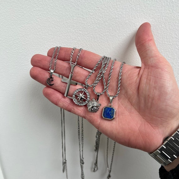 Collana Ciondolo Croce Acciaio Inossidabile - 61cm, Unisex, Regalo Con Sacchetto - Foto 9