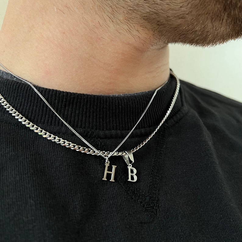 2mm Silver Connell Chain, Mens Chain, Silver Chain Mens, Mens Jewellery UK Mens Initial Chain Necklace By Twistedpendant image 10