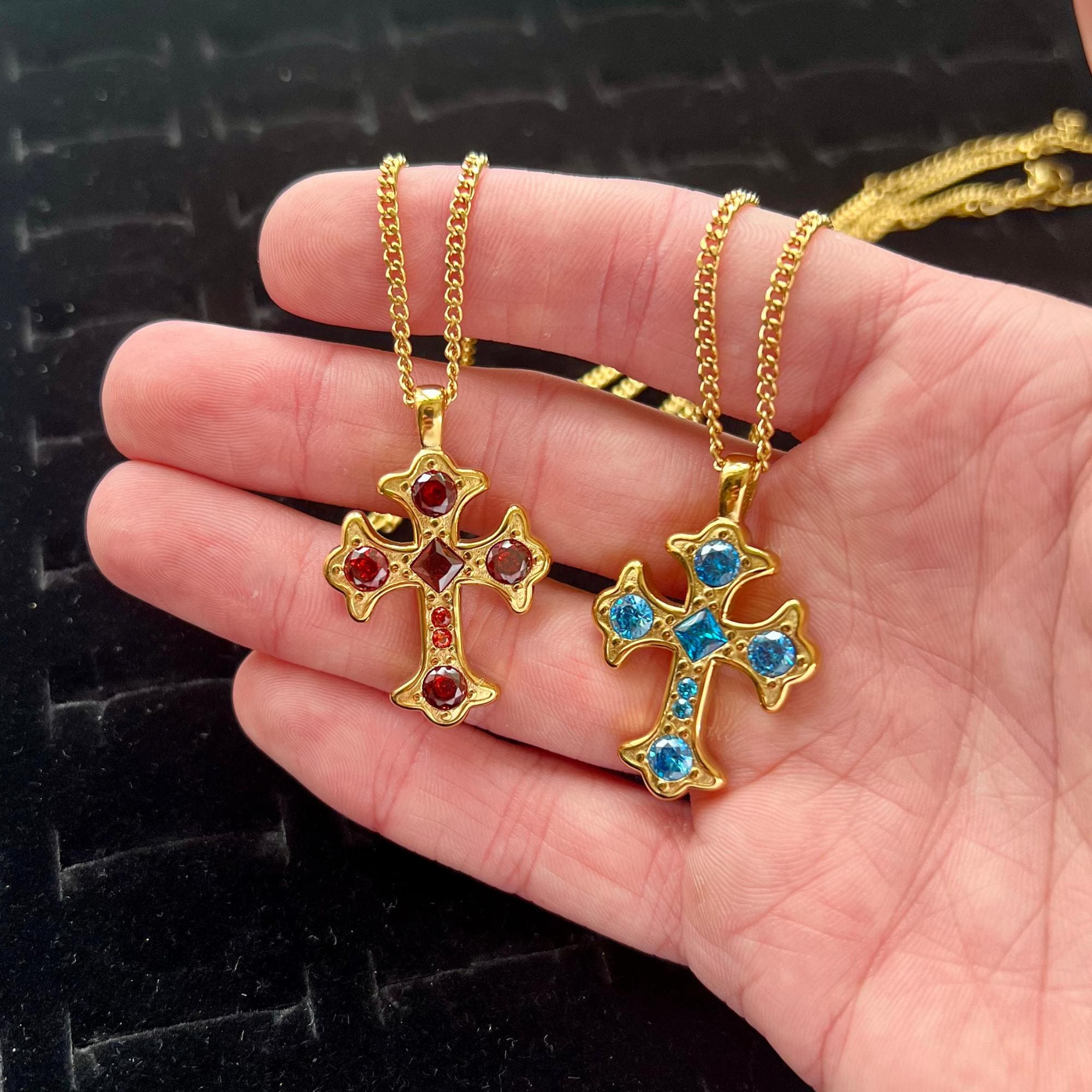 yellow gold cross jared cross necklace