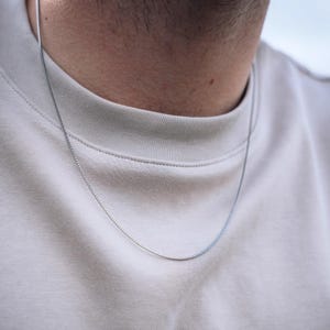 Thin Silver Box Chain - 1mm Silver Chain Necklace For Men - Tiny Mens Neck Chain - Mens Jewelry - Thin Silver / Gold Chain By Twistedpendant