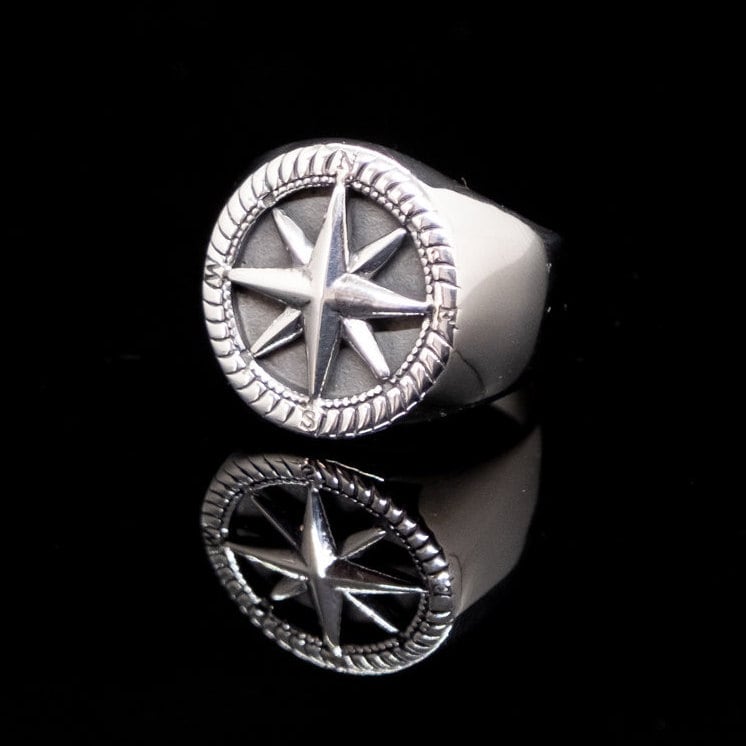 Effy Men's Sterling Silver Compass Ring
