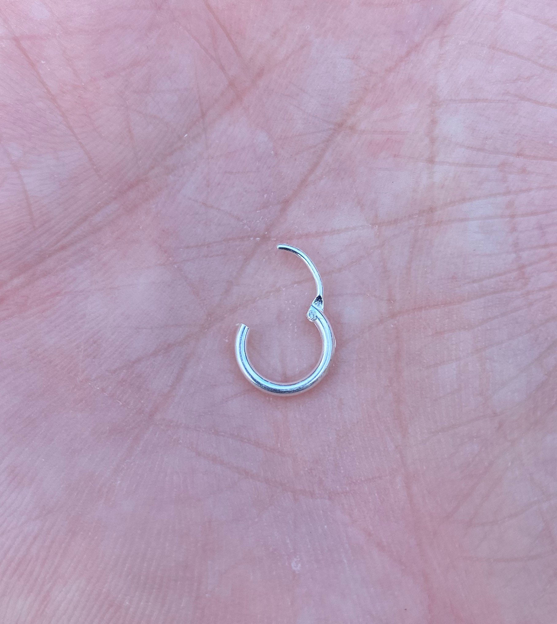 Orecchini Cerchio Uomo In Argento Sterling 925 - Placcati Oro Con - Foto 3