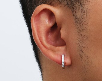 Orecchini Huggie Hoop Con Diamanti Rotondi Coltivati in Laboratorio Da 6 Ct, Platino, E, VS1 - Foto 8