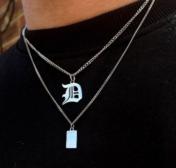 Mens Initial Necklace