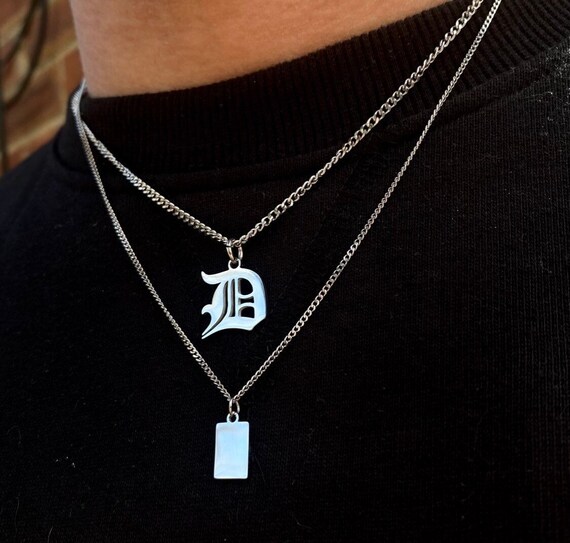 Mens Initial Necklace