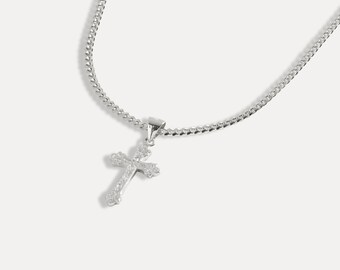 YFN Collana Uomo E Donna Con Ciondolo Montagna E Croce In Argento Sterling 925 - Catena 46,7 Cm - Regalo In Confezione Elegante - 4