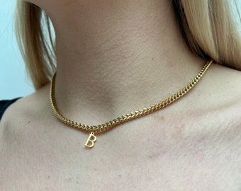 Collana con iniziale fluttuante placcata oro 18 carati - Italia