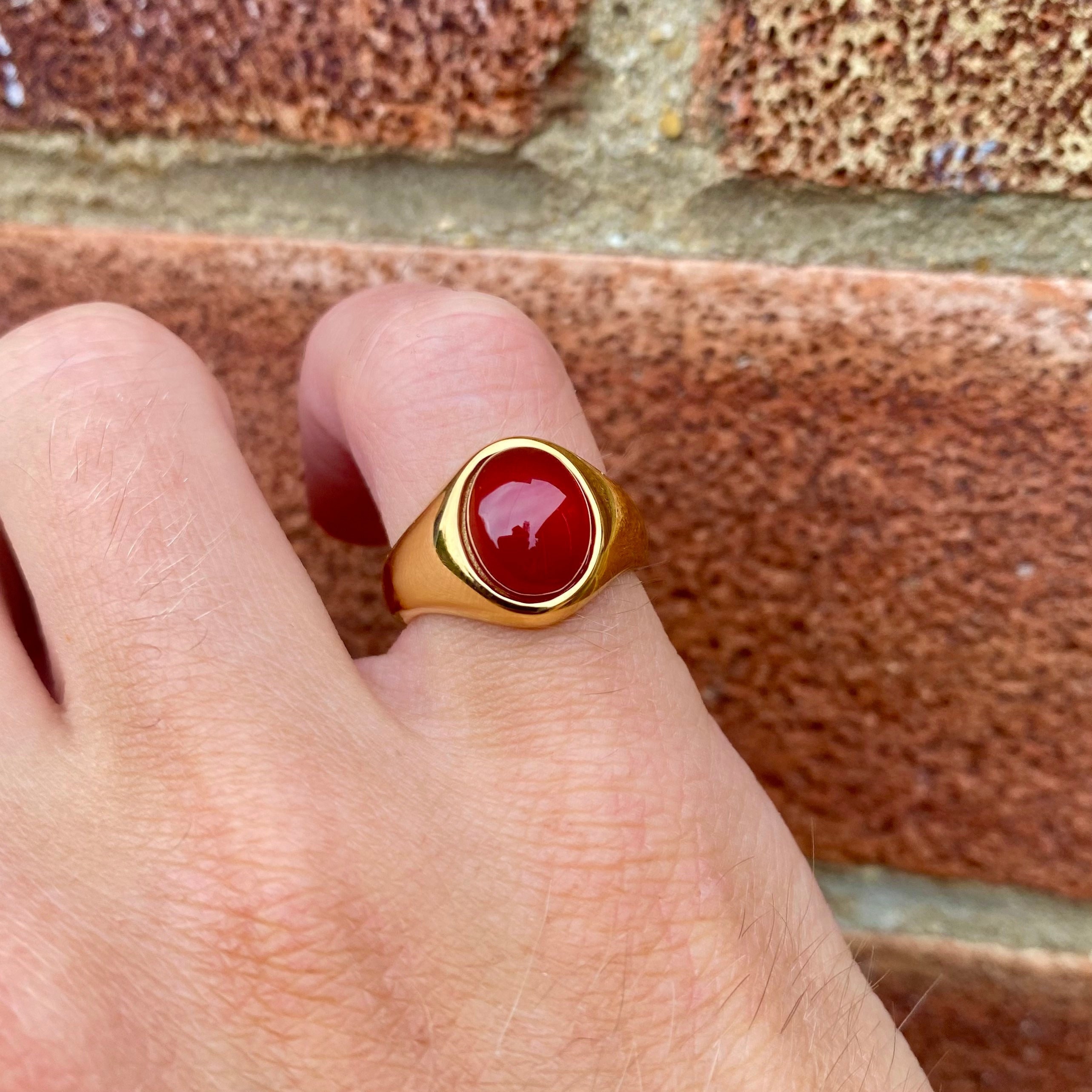 Buy Yellow Chimes Men Silver-Toned & Red Dual Tone Stone Finger Ring Online