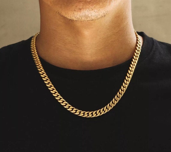 Gold Thick Cuban Chain (8MM)  Mens Gold Chain - Twistedpendant