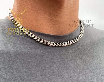 Teamer Collana a catena cubana per uomo Donna Basic Punk Acciaio
