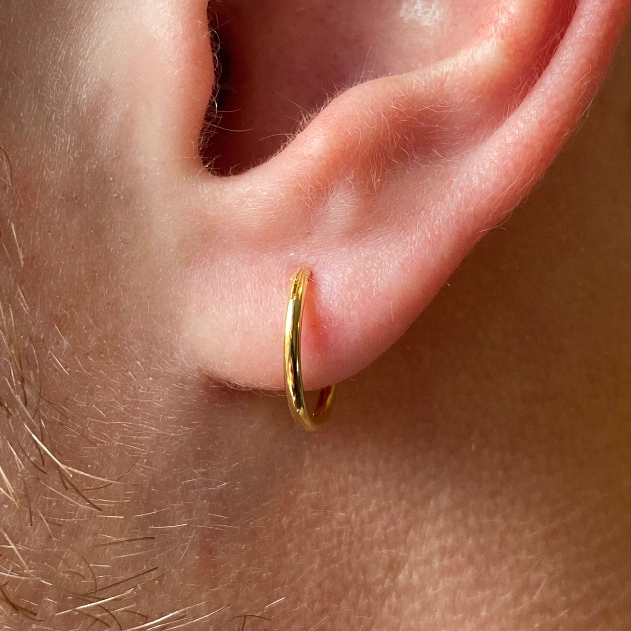 Men 8mm Earring Hoop 8mm Male Gold Hoops Small Gold Hoops Men